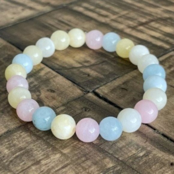8mm Pastel Chalcedony Stretch Bracelet - Picture 4 of 4